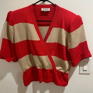 St John knit peplum sweater, vintage, size 6